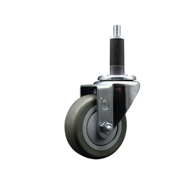 3.5'' Gray Poly Wheel Swivel 1'' Expanding Stem Caster